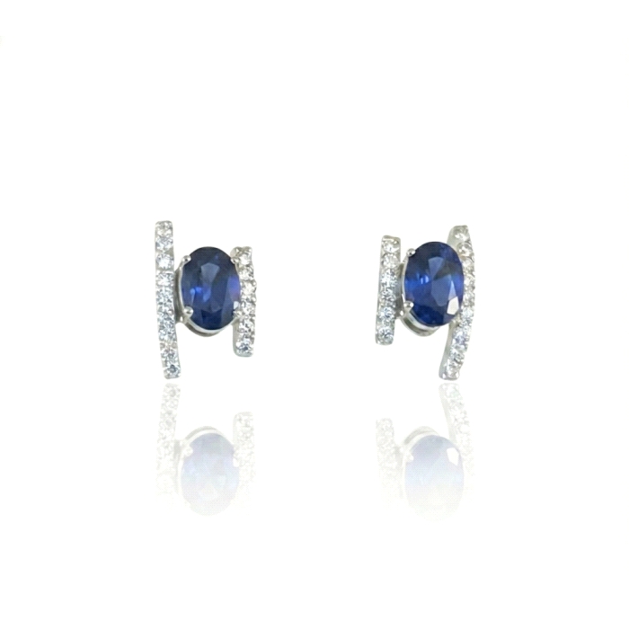 Pendientes oro 18 kt color fino 0.15 ct diamante
