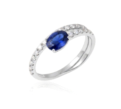 ANILLO ORO 18 KT ZAFIRO 0.28 CT DIAMOND