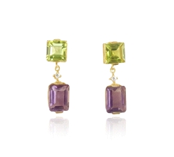 Pendientes oro 18 kt color fino  0.03 ct diamantes