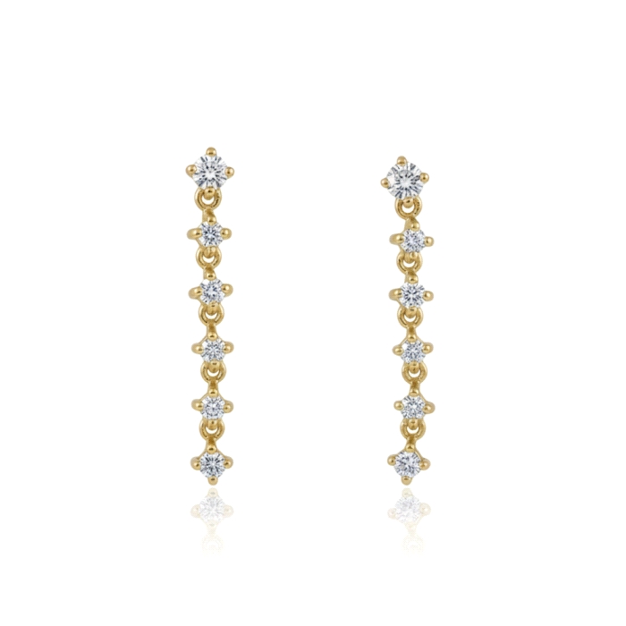 Pendientes oro 18 kt 0.22 ct diamantes