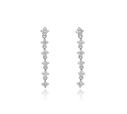 Pendientes oro 18 kt 0.22 ct diamantes