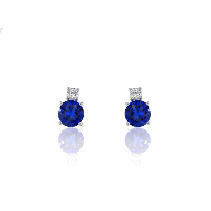 Pendientes oro 18 kt color fino 0.07 ct diamantes