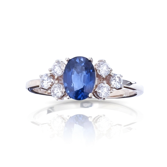 Anillo oro 18 kt  color fino 0.33 ct diamantes