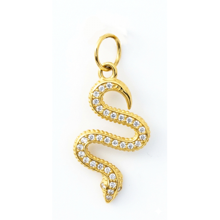 Colgante serpiente oro 18 kt circonitas
