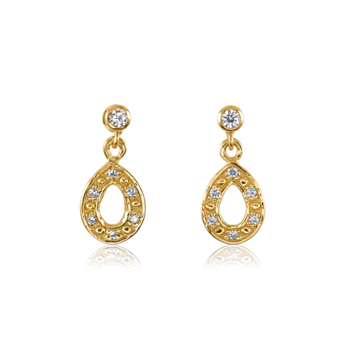 Pendientes oro 18 kt  0.13 ct diamantes