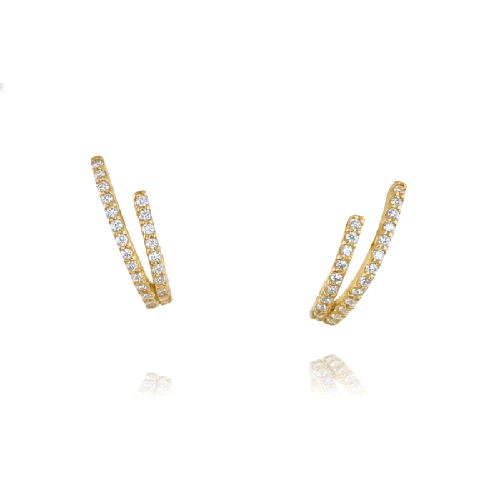 Pendientes hojas oro 18 kt 0.22 ct diamantes