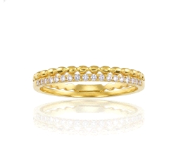 ANILLO DOBLE ORO 18 KT  0.07 CT DIAMANTE