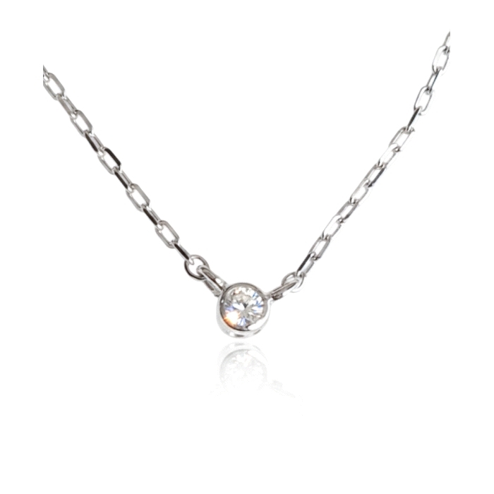 Gargantilla chatón oro 18 kt 0.035 ct