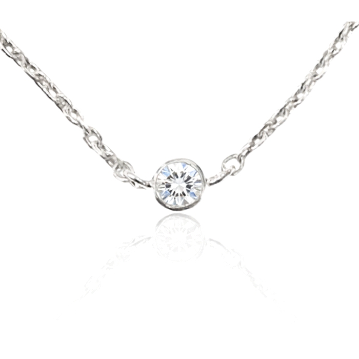 Gargantilla chatón oro 18 kt 0.065 ct diamante