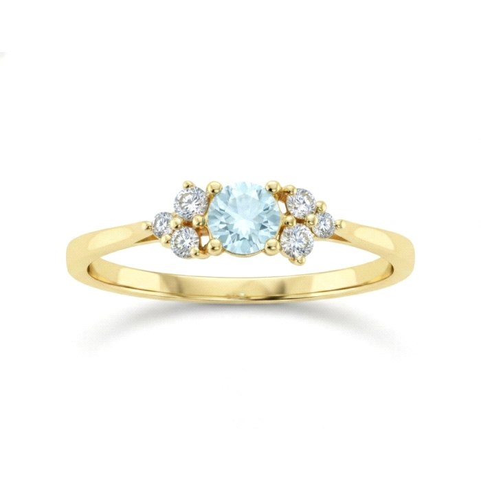 Anillo oro 18 kt color fino 0.13 ct diamante