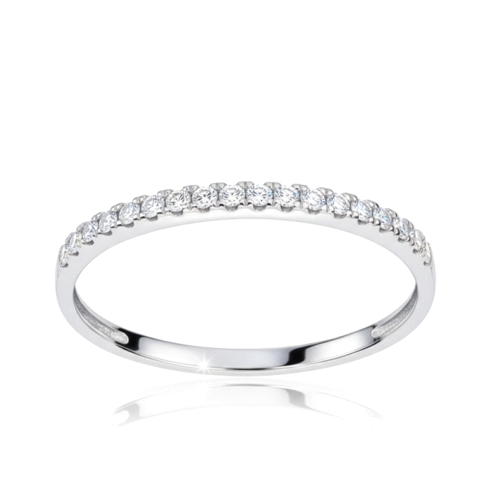 Anillo media alianza oro 18 kt 0.13 ct diamantes