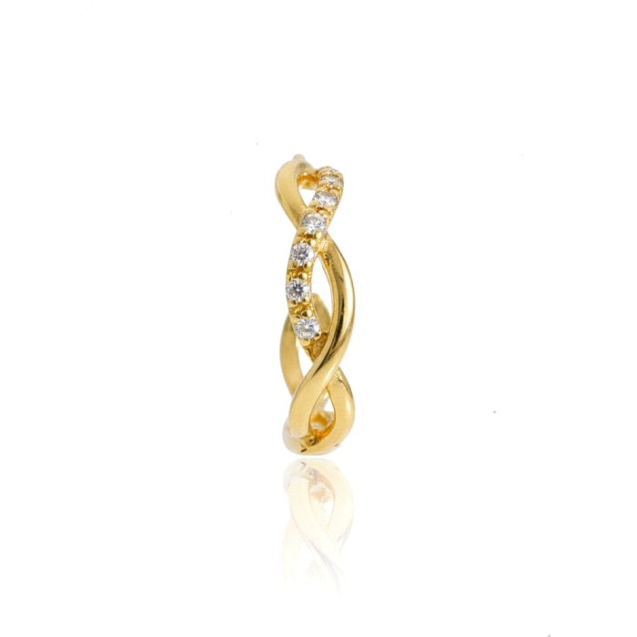 Pendientes aro oro 18 kt  0.07 ct diamantes