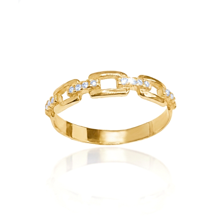 Anillo eslabones oro 18 kt 0.08 ct diamantes