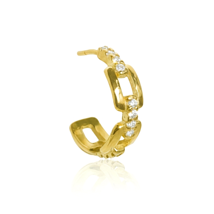 Pendientes aro oro 18 kt  0.12 ct diamantes