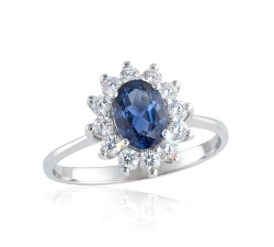 ANILLO  ZAFIRO GOLD 750 0.36 CT DIAMANTE