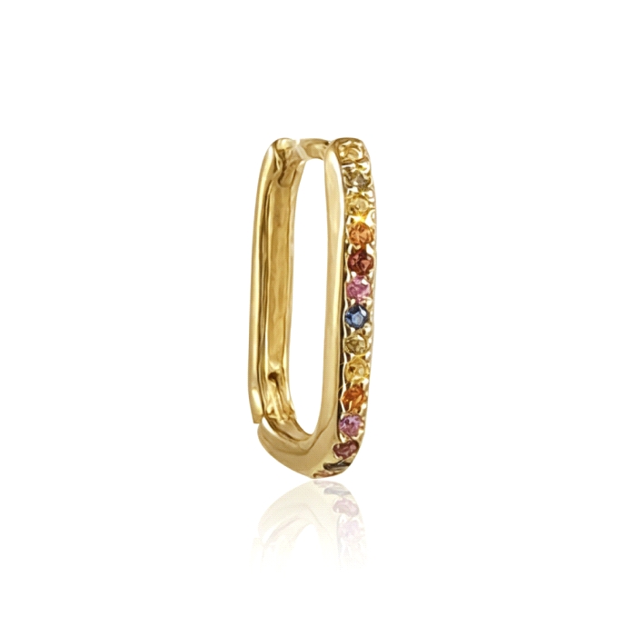 Aros articulados oro 18 kt zafiro de color