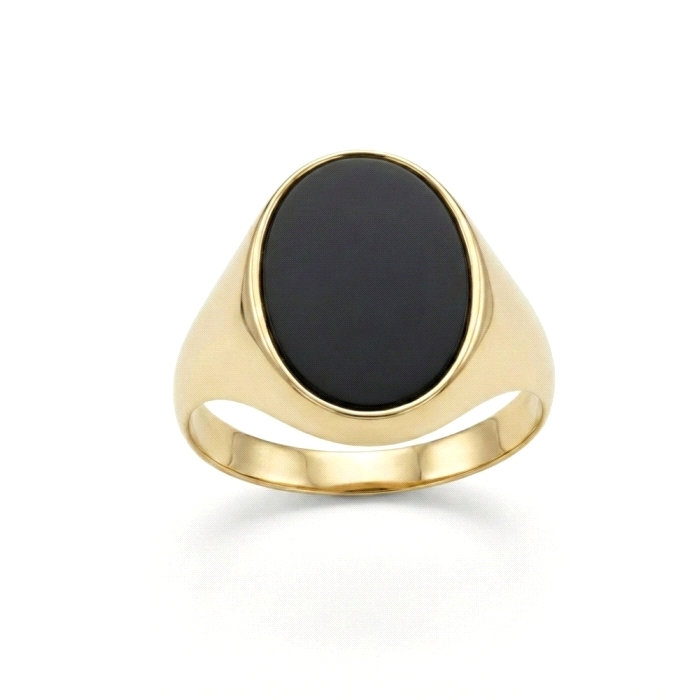 Anillo oro 18 kt onix oval