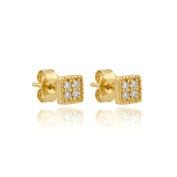 Pendientes oro 18 kt 0.04 ct diamantes