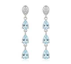 Pendientes pera amatista oro 18 kt  0.05 ct diamantes