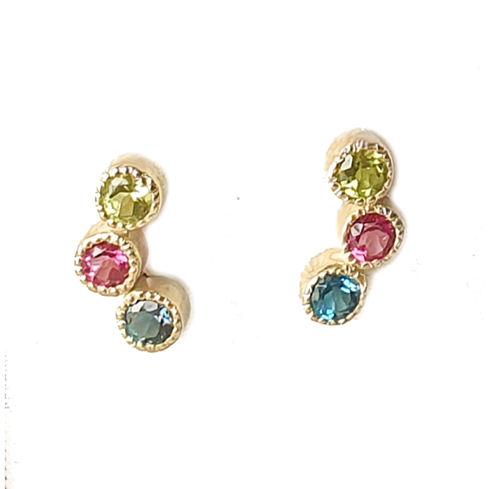 Pendientes color fino oro 18kt