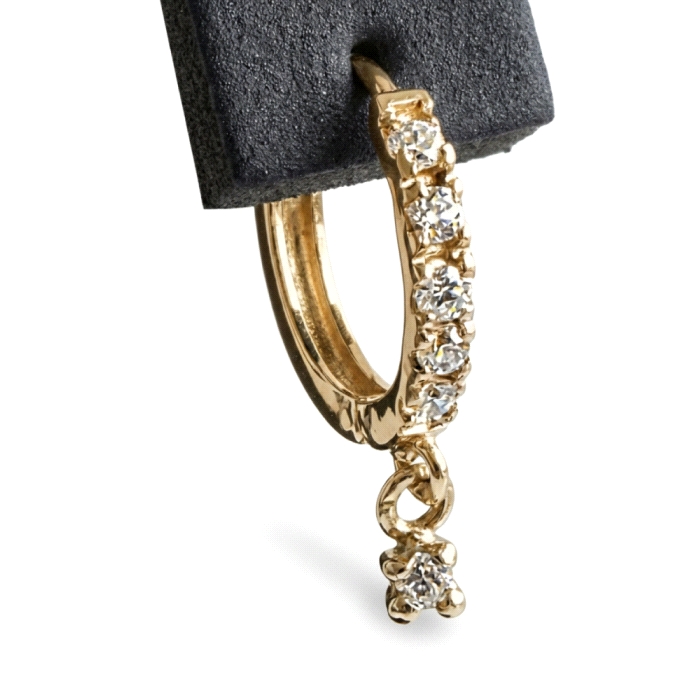 Aro articulado oro 18 kt  diamantes 0.18 ct