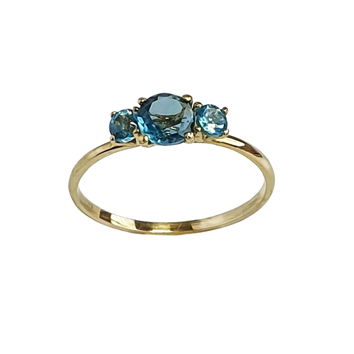Anillo topacios oro 18 kt