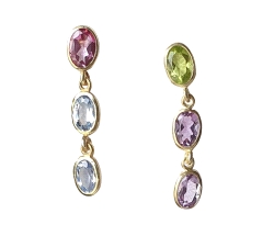 PENDIENTES COLOR FINO ORO 18 KT