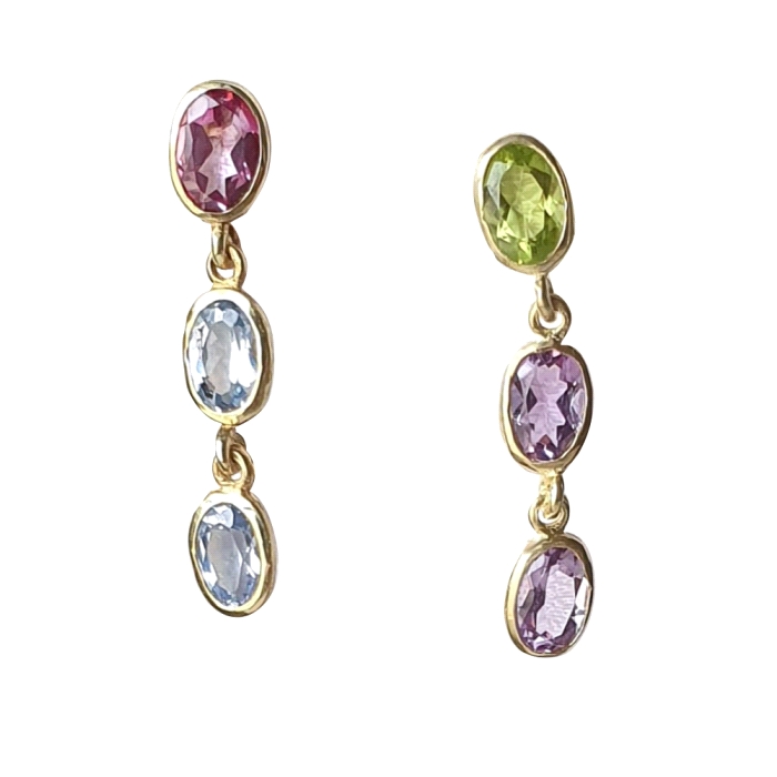 Pendientes oro 18 kt ovales color fino