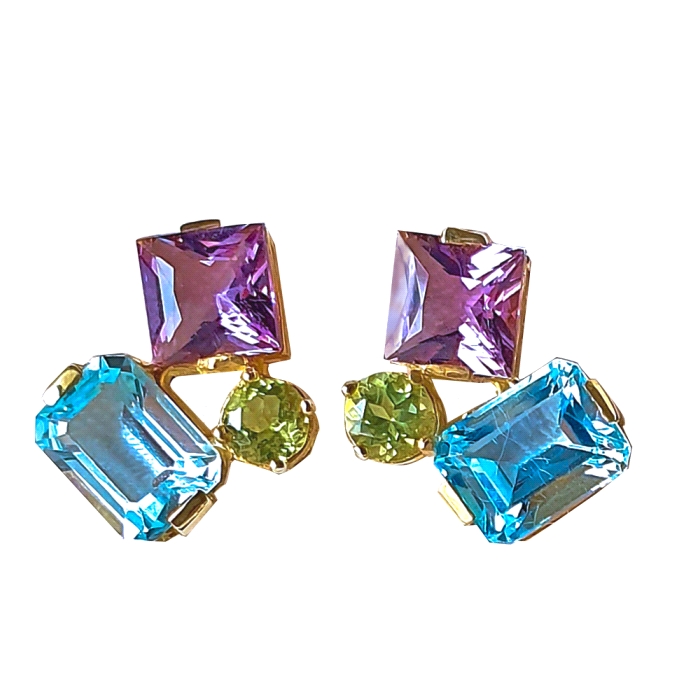 Pendientes   color fino oro 18 kt