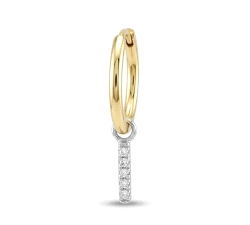 AROS PRESION BARRETA ORO 18 KT 0.05 CT DIAMANTES