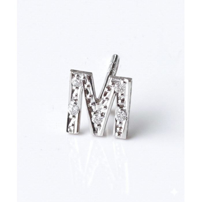 Pendientes inicial oro 18 kt diamantes