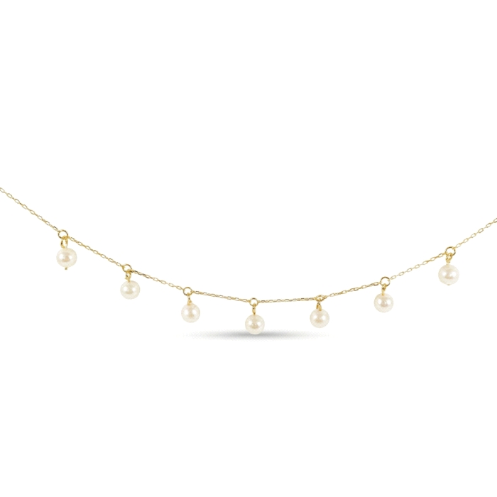Gargantilla perla cultivada  oro 18 kt
