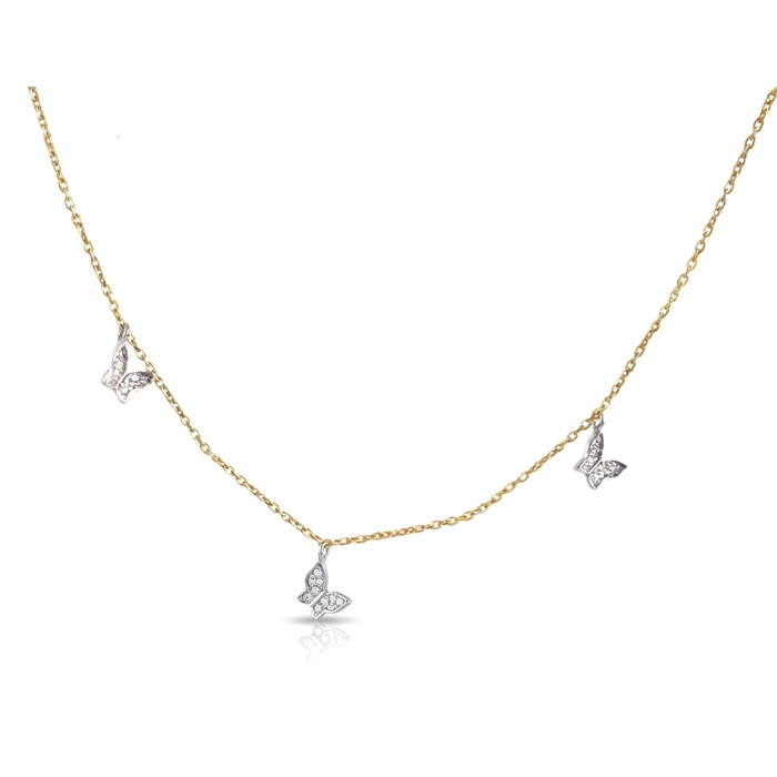 Gargantilla mariposa oro 18 kt diamante