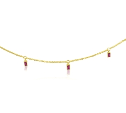 GARGANTILLA BAGUETTE ORO 18 KT COLOR FINO