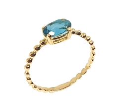ANILLO  BOLA TOPACIO AZUL AMATISTA