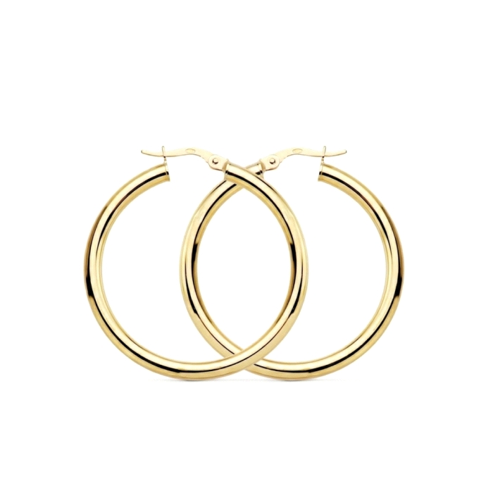 Pendientes aro redondo oro 18 kt 1.5x20 mm