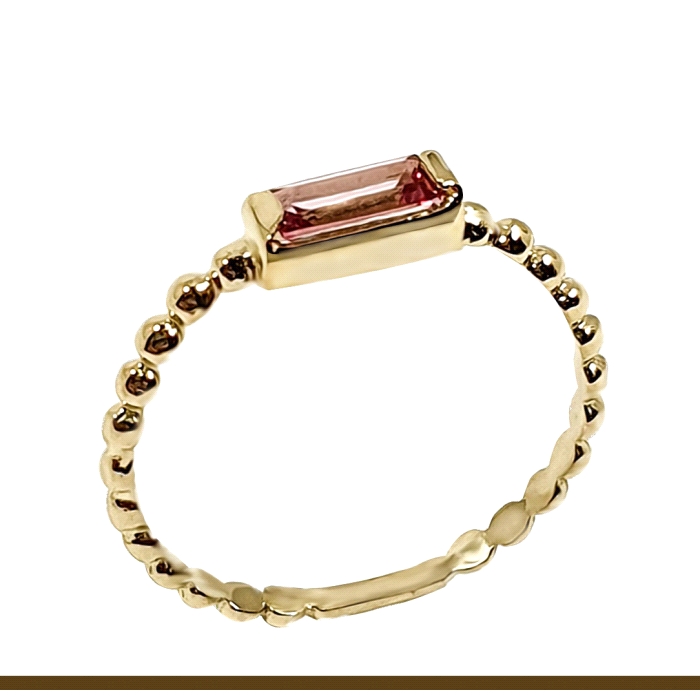 ANILLO ORO 18 KT BAGUETTE SEMIPRECIOSA