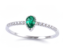 Anillo pera oro 18 kt color fino diamantes