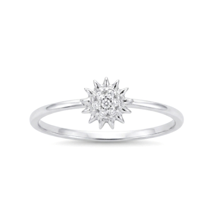 Anillo mini sol oro diamantes