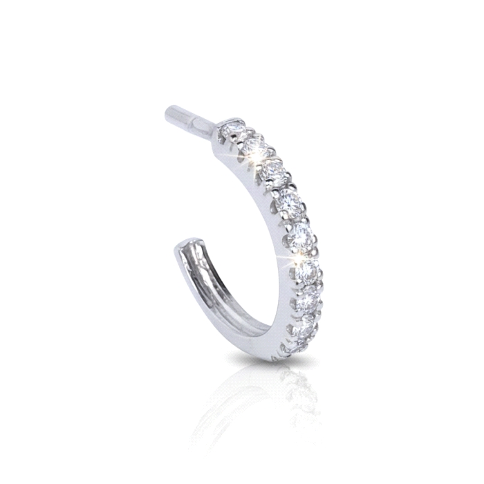 Pendientes mini aro oro 18 kt diamantes 0.18 ct