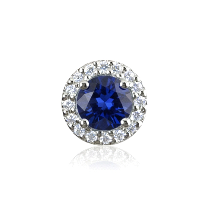 Pendientes oro 18 kt zafiro diamantes